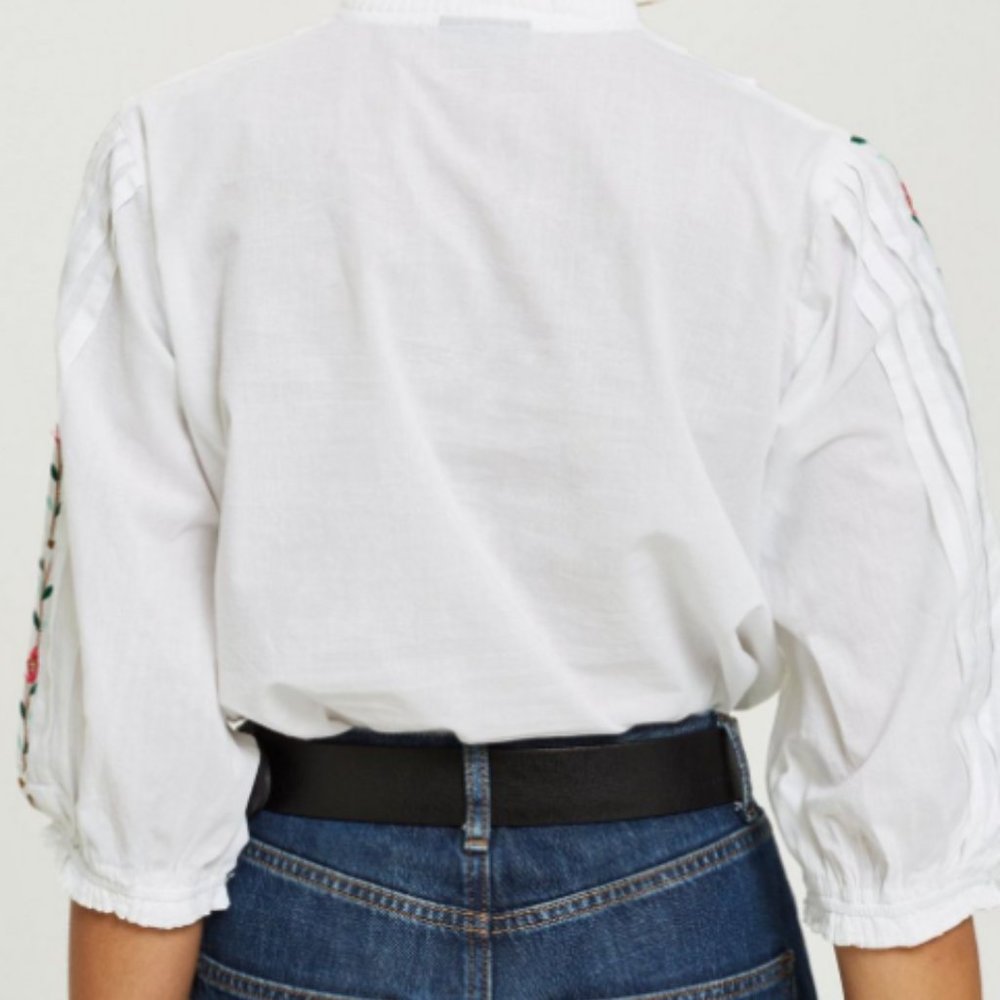 TOPSHOP : Linear Floral Ruffle Blouse - Picture 4 of 6